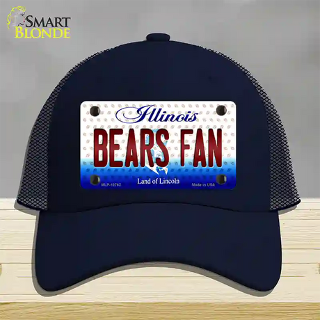 Bears Fan Illinois Novelty License Plate Hat Mesh / Navy