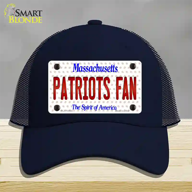 Patriots Fan Massachusetts Novelty License Plate Hat Mesh / Navy