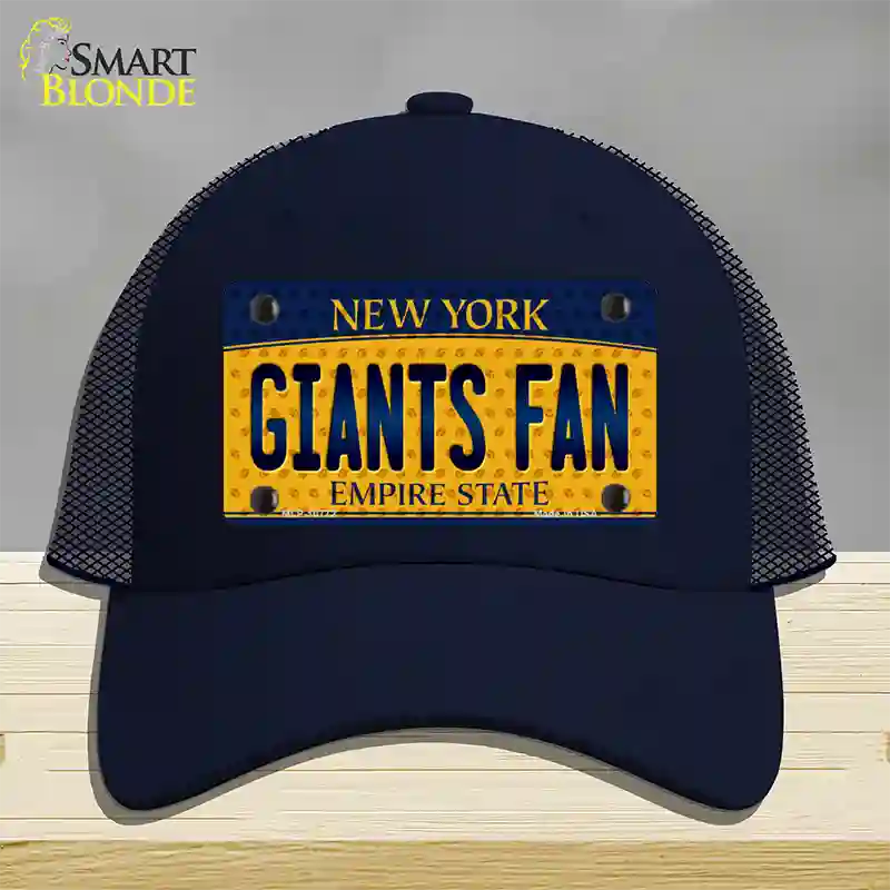 Giants Fan New York Novelty License Plate Hat Mesh / Navy