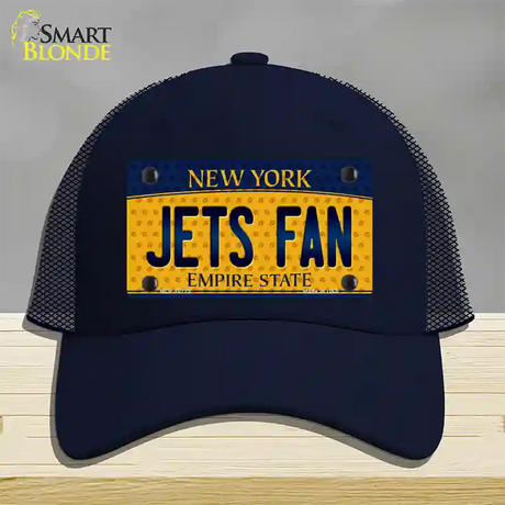 Jets Fan New York Novelty License Plate Hat Mesh / Navy