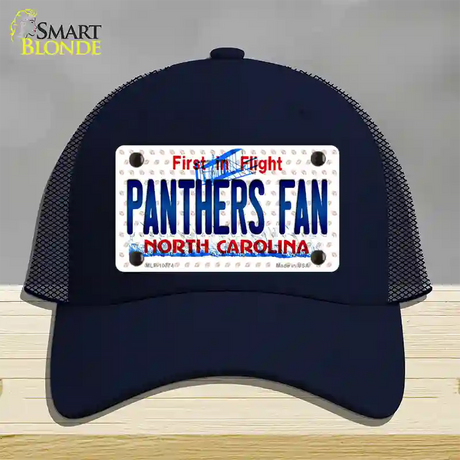 Panthers Fan North Carolina Novelty License Plate Hat Mesh / Navy