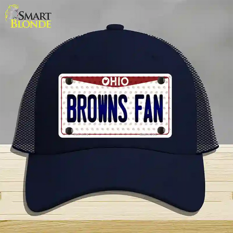 Browns Fan Ohio Novelty License Plate Hat Mesh / Navy