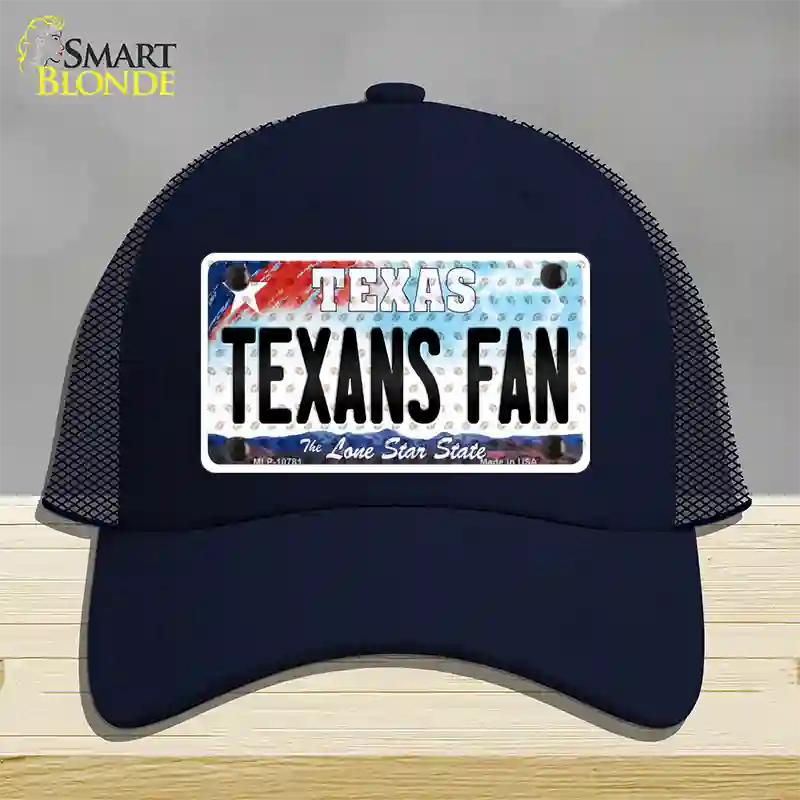 Texans Fan Texas Novelty License Plate Hat Mesh / Navy