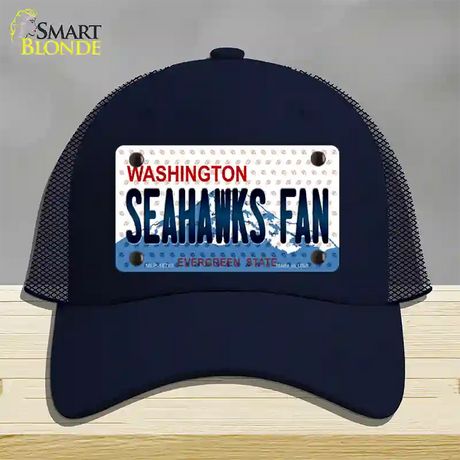 Seahawks Fan Washington Novelty License Plate Hat Mesh / Navy