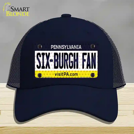 Six Burgh Fan Pennsylvania Novelty License Plate Hat Mesh / Navy