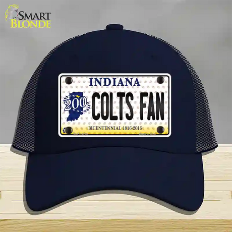 Colts Fan Bicentennial Indiana Novelty License Plate Hat Mesh / Navy