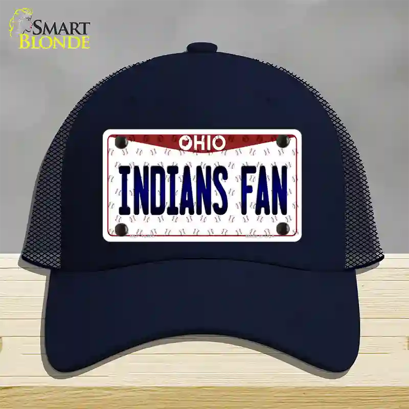 Indians Fan Ohio Novelty License Plate Hat Mesh / Navy