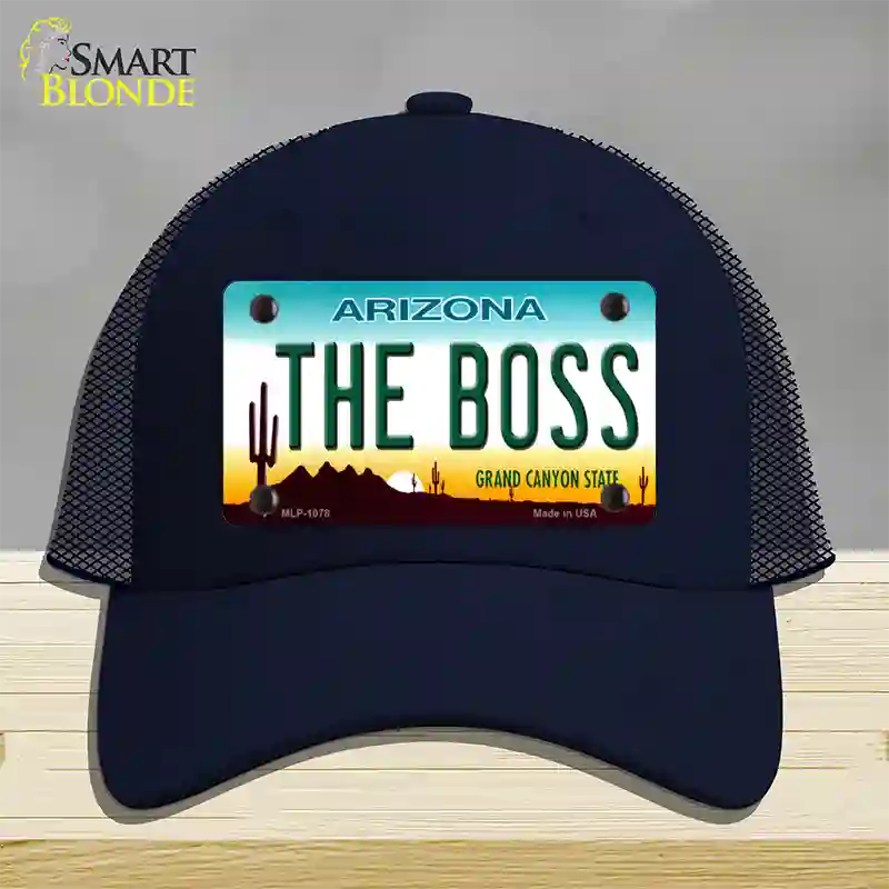 The Boss Arizona Novelty License Plate Hat Mesh / Navy