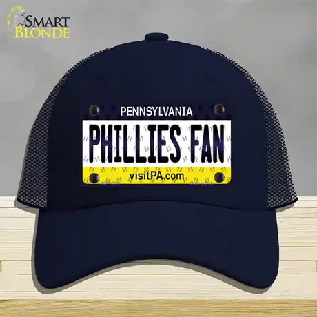 Phillies Fan Pennsylvania Novelty License Plate Hat Mesh / Navy