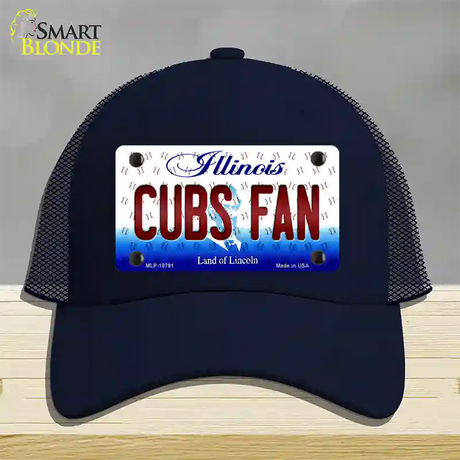 Cubs Fan Illinois Novelty License Plate Hat Mesh / Navy