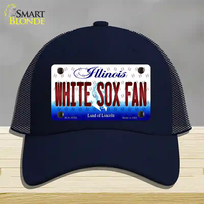 White Sox Fan Illinois Novelty License Plate Hat Mesh / Navy