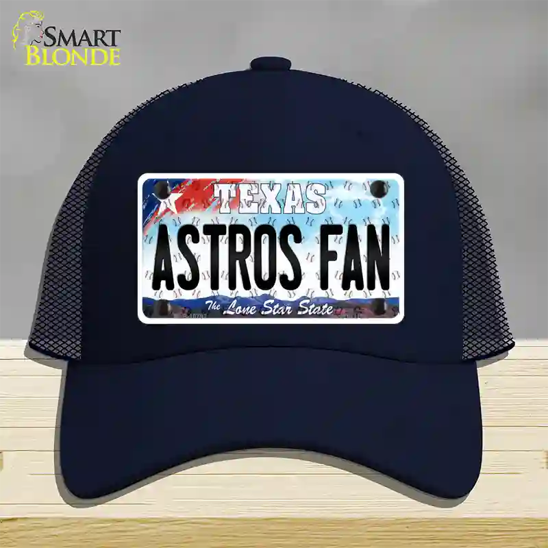 Astros Fan Texas Novelty License Plate Hat Mesh / Navy