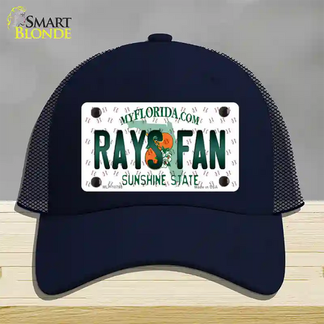 Rays Fan Florida Novelty License Plate Hat Mesh / Navy