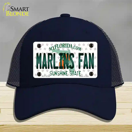 Marlins Fan Florida Novelty License Plate Hat Mesh / Navy