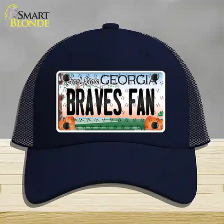 Braves Fan Georgia Novelty License Plate Hat Mesh / Navy