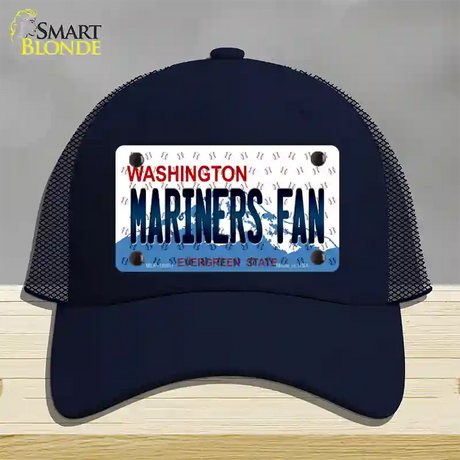 Mariners Fan Washington Novelty License Plate Hat Mesh / Navy