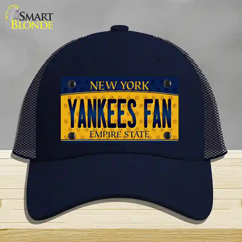 Yankees Fan New York Novelty License Plate Hat Mesh / Navy