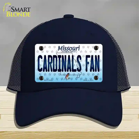 Cardinals Fan Missouri Novelty License Plate Hat Mesh / Navy