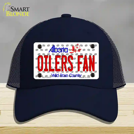 Oilers Fan Alberta Novelty License Plate Hat Mesh / Navy