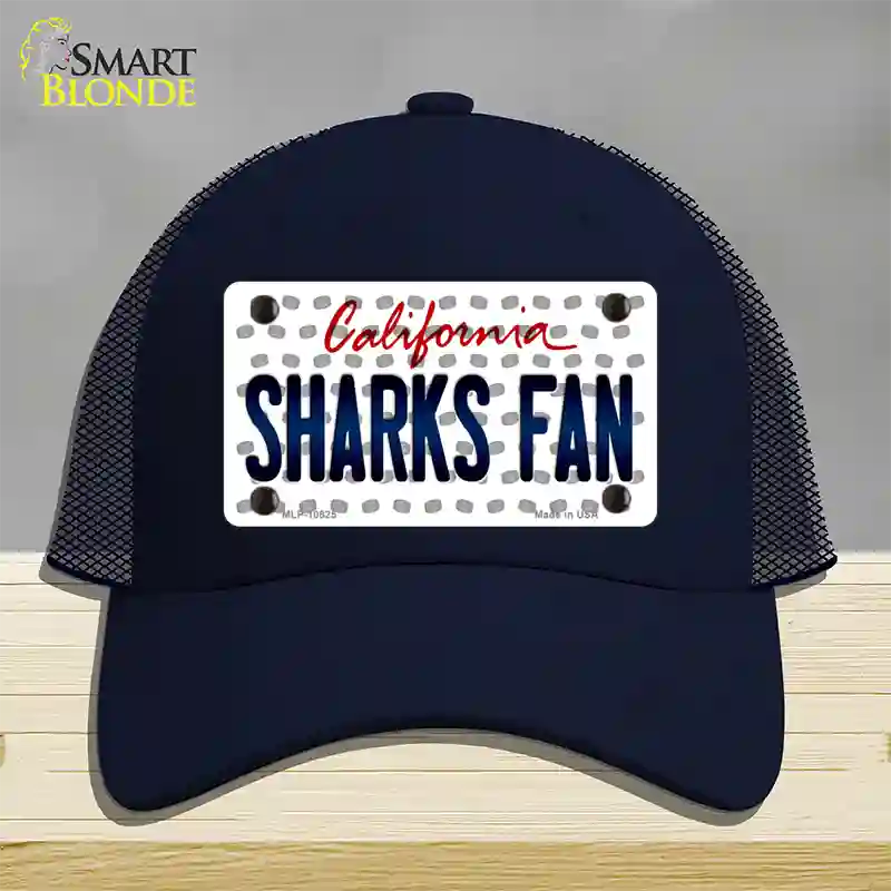 Sharks Fan California Novelty License Plate Hat Mesh / Navy