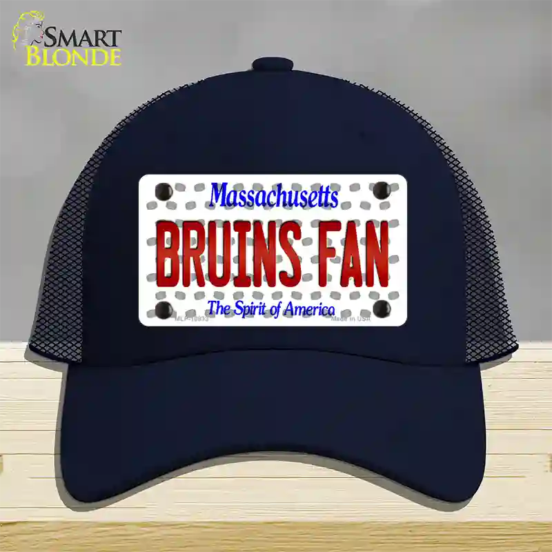 Bruins Fan Massachusetts Novelty License Plate Hat Mesh / Navy