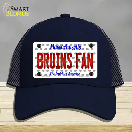 Bruins Fan Massachusetts Novelty License Plate Hat Mesh / Navy