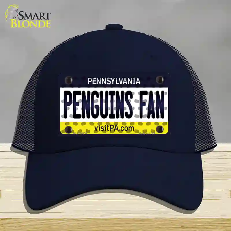 Penguins Fan Pennsylvania Novelty License Plate Hat Mesh / Navy