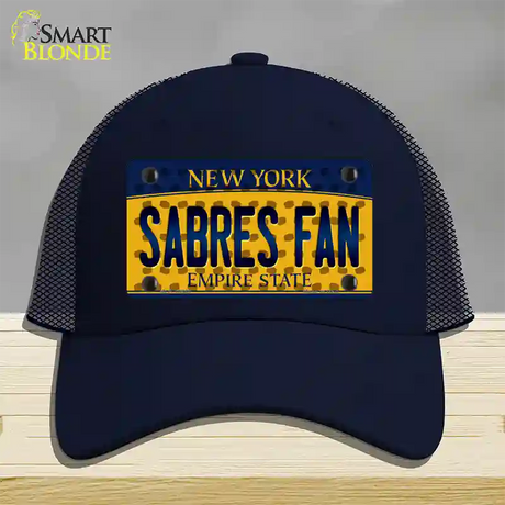 Sabres Fan New York Novelty License Plate Hat Mesh / Navy