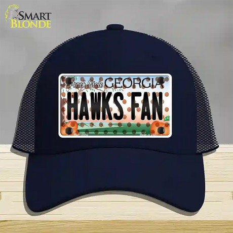 Hawks Fan Georgia Novelty License Plate Hat Mesh / Navy