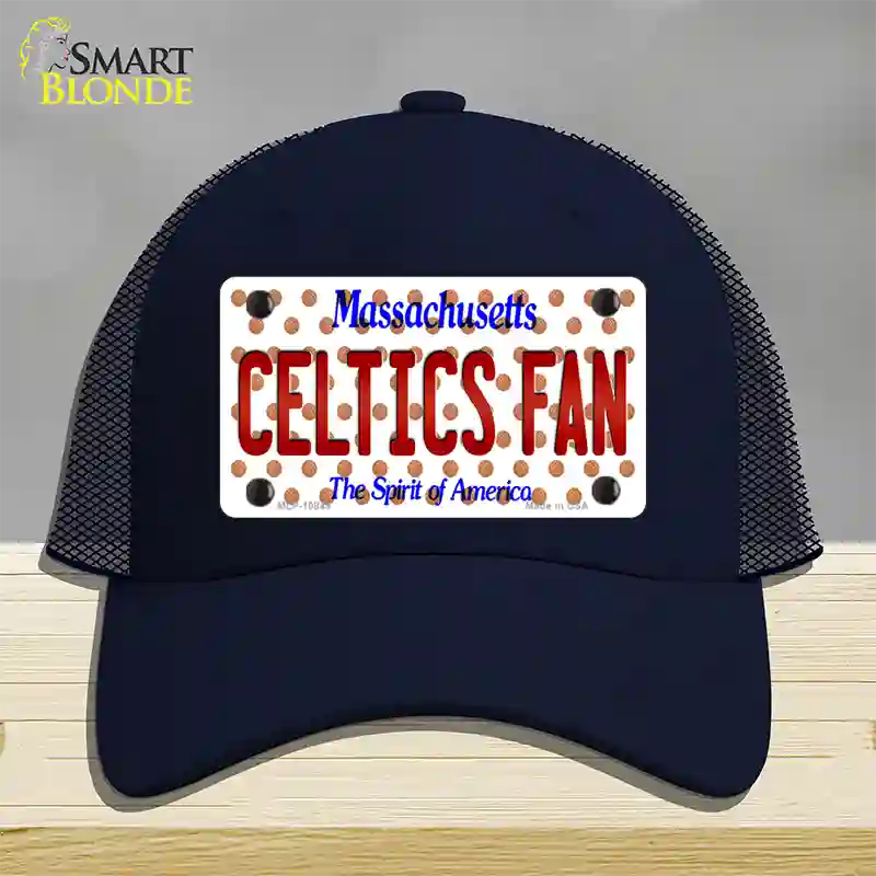 Celtics Fan Massachusetts Novelty License Plate Hat Mesh / Navy