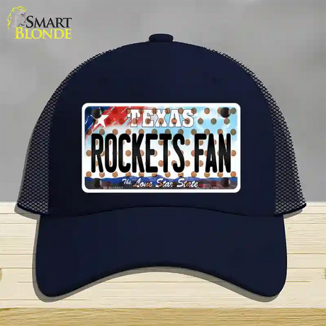 Rockets Fan Texas Novelty License Plate Hat Mesh / Navy