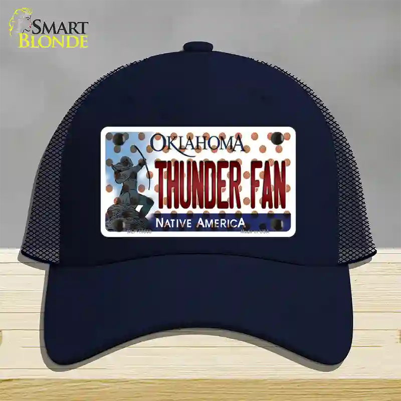 Thunder Fan Oklahoma Novelty License Plate Hat Mesh / Navy