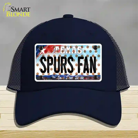 Spurs Fan Texas Novelty License Plate Hat Mesh / Navy