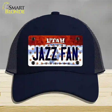 Jazz Fan Utah Novelty License Plate Hat Mesh / Navy