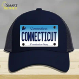 Connecticut State Novelty License Plate Hat Mesh / Navy