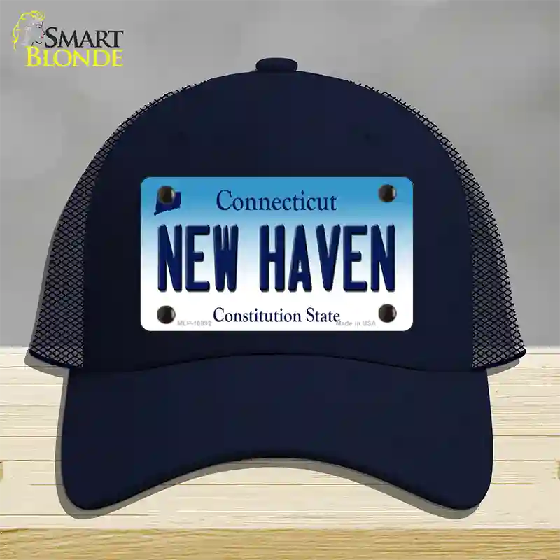 New Haven Connecticut Novelty License Plate Hat Mesh / Navy