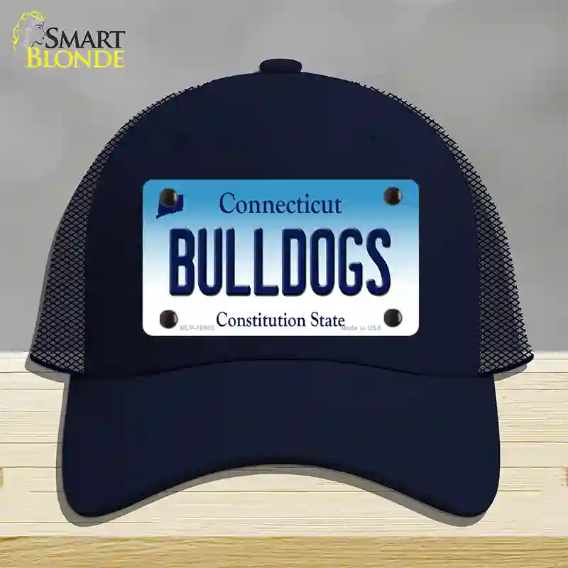 Bulldogs Connecticut Novelty License Plate Hat Mesh / Navy