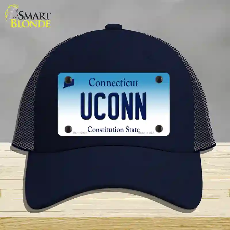 UConn Connecticut Novelty License Plate Hat Mesh / Navy