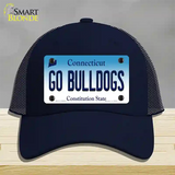 Go Bulldogs Connecticut Novelty License Plate Hat Mesh / Navy