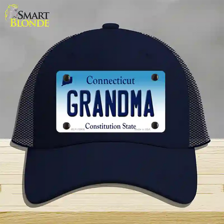 Grandma Connecticut Novelty License Plate Hat Mesh / Navy