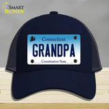 Grandpa Connecticut Novelty License Plate Hat Mesh / Navy