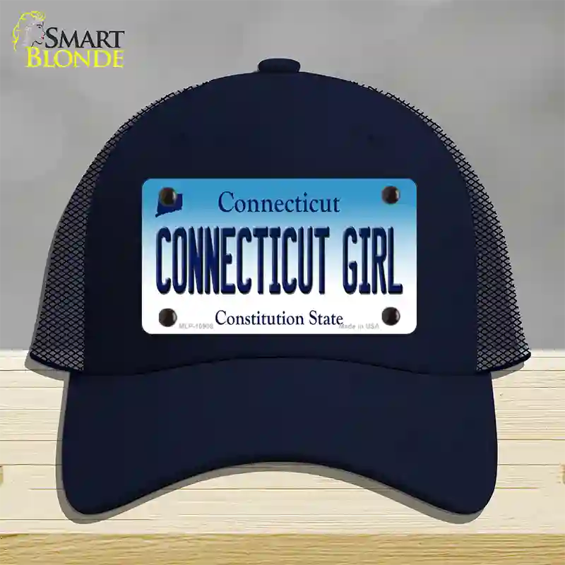 Connecticut Girl Connecticut Novelty License Plate Hat Mesh / Navy