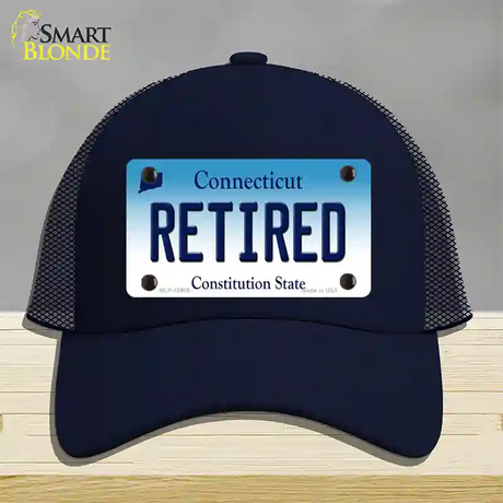 Retired Connecticut Novelty License Plate Hat Mesh / Navy