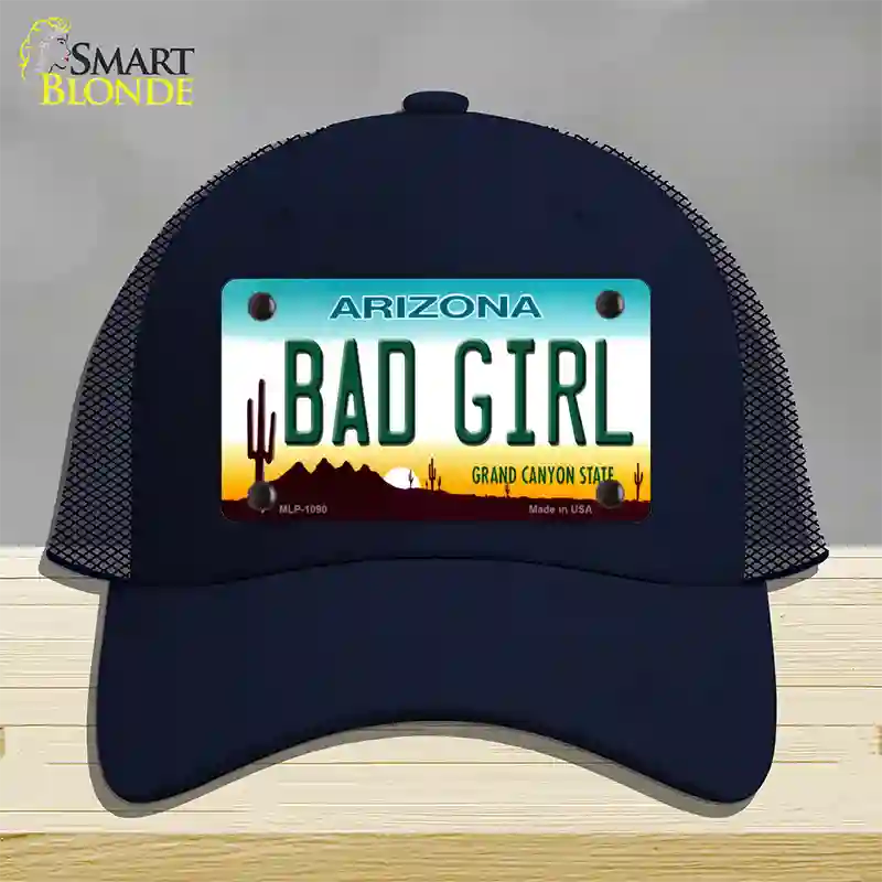 Bad Girl Arizona Novelty License Plate Hat Mesh / Navy