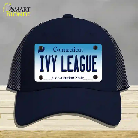 Ivy League Connecticut Novelty License Plate Hat Mesh / Navy