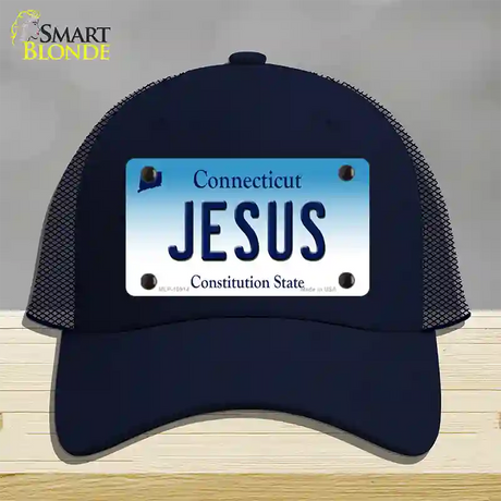 Jesus Connecticut Novelty License Plate Hat Mesh / Navy