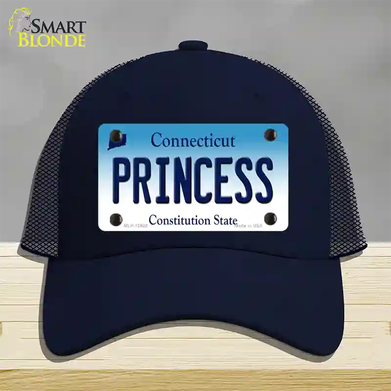 Princess Connecticut Novelty License Plate Hat Mesh / Navy