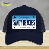 Sandy Beaches Connecticut Novelty License Plate Hat Mesh / Navy