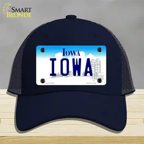 Iowa State Novelty License Plate Hat Mesh / Navy