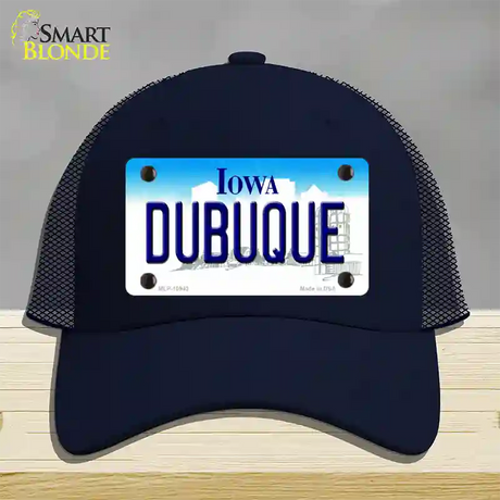 Dubuque Iowa Novelty License Plate Hat Mesh / Navy